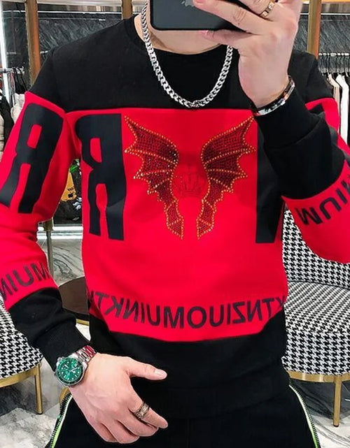 Load image into Gallery viewer, Stylish Loose Spliced Printed Letter Diamonds T-Shirt Men&#39;s Clothing
