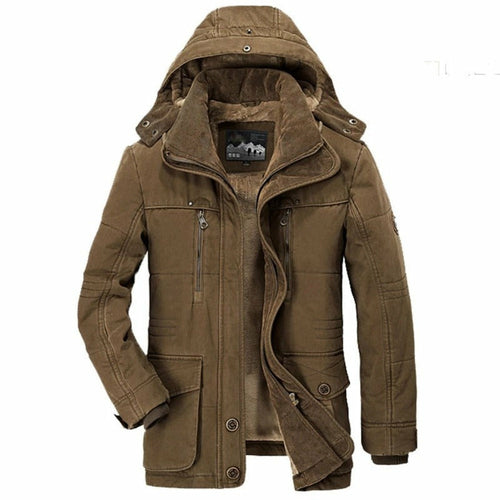 Load image into Gallery viewer, Mens Hooded Winter Parka Coat with Inner Fleece
