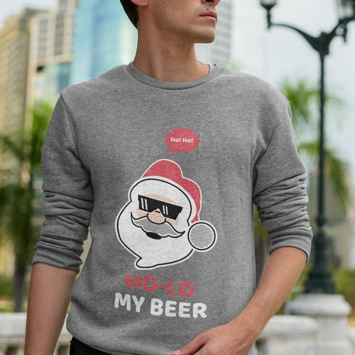 Load image into Gallery viewer, Mens Ho Ho Ho Santa Beer Crewneck Sweatshirt
