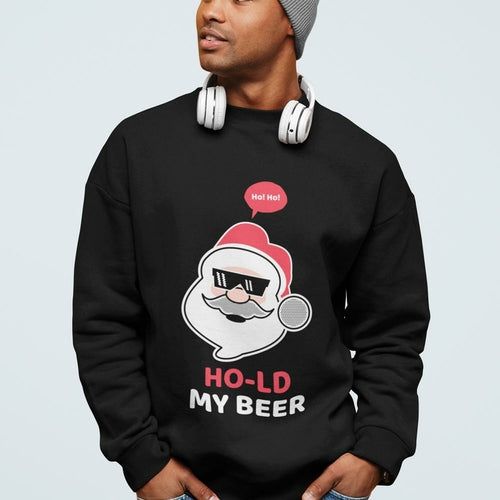 Load image into Gallery viewer, Mens Ho Ho Ho Santa Beer Crewneck Sweatshirt
