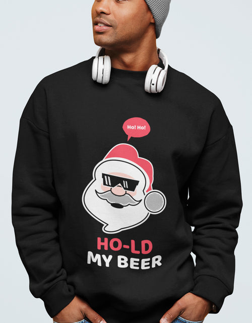 Load image into Gallery viewer, Mens Ho Ho Ho Santa Beer Crewneck Sweatshirt
