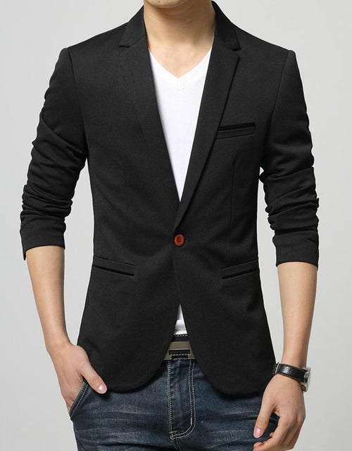 Load image into Gallery viewer, Mens One Button Slim Fit Blazer
