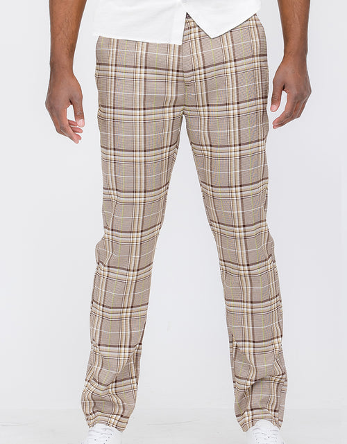 Load image into Gallery viewer, Plaid Slim Fit Trouser Pants
