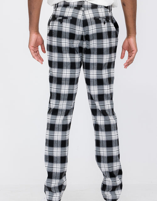 Load image into Gallery viewer, Plaid Slim Fit Trouser Pants
