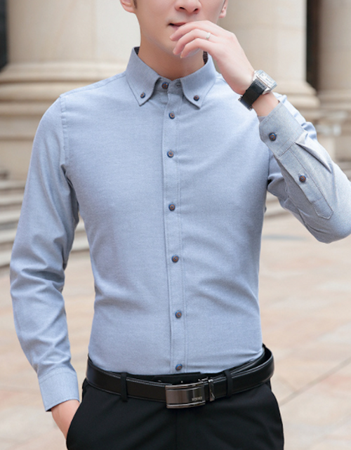 Load image into Gallery viewer, Mens Slim Fit Button Down Long Sleeve Oxford Shirt
