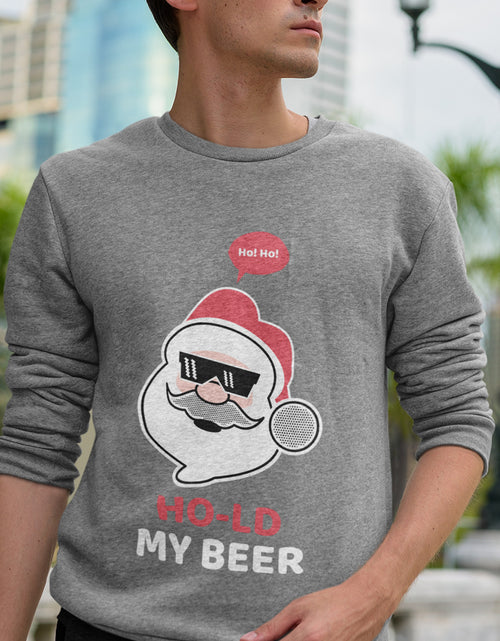 Load image into Gallery viewer, Mens Ho Ho Ho Santa Beer Crewneck Sweatshirt
