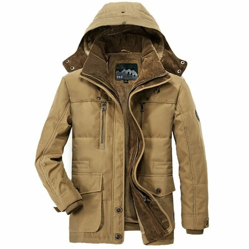 Load image into Gallery viewer, Mens Hooded Winter Parka Coat with Inner Fleece
