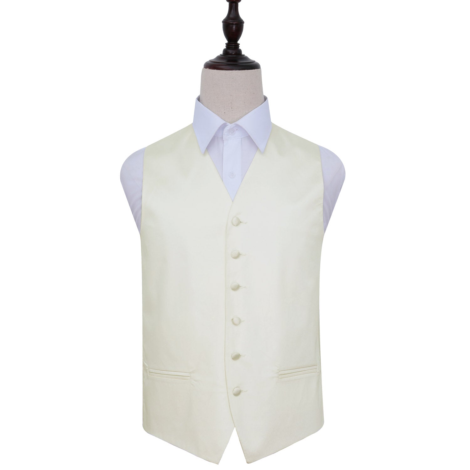 Plain Satin Waistcoat - Ivory, 48'