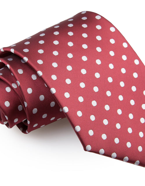 Load image into Gallery viewer, Polka Dot Classic Tie - Burgundy
