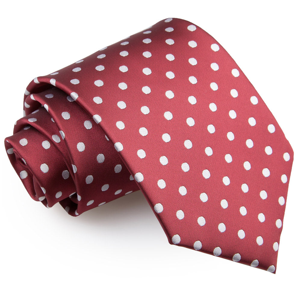 Polka Dot Classic Tie - Burgundy