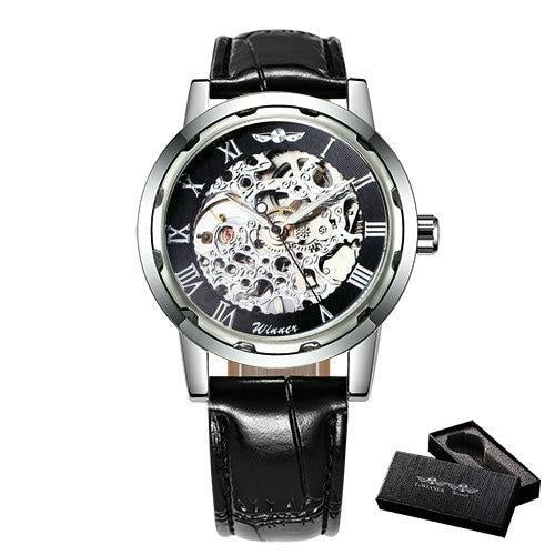 Load image into Gallery viewer, Watch Mechanical Mens Watches Top Brand Luxury Leather Skeleton
