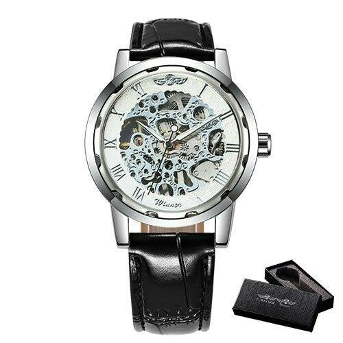 Load image into Gallery viewer, Watch Mechanical Mens Watches Top Brand Luxury Leather Skeleton
