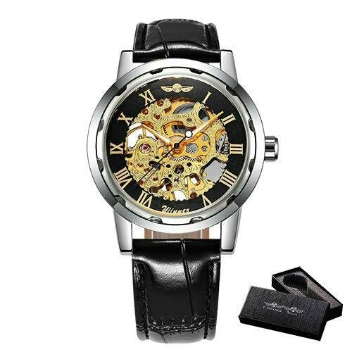 Watch Mechanical Mens Watches Top Brand Luxury Leather Skeleton